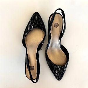 Women's CP Elsie Pointed-Toe Slingback Kitten Heels -Tweed- 7.5